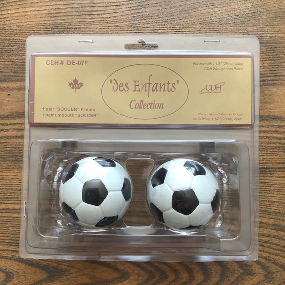 🎄 CDH soccer  finials 2 in package white/black NIB - Picture 1 of 4